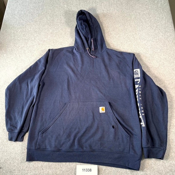 Carhartt Other - Carhartt Midweight Loose Fit Hoodie Mens Large Navy Blue Cotton Fleece Lined
